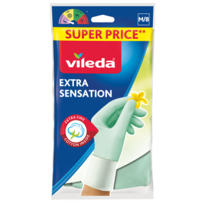 Латексные перчатки для деликатных работ Vileda Extra Sensation размер М